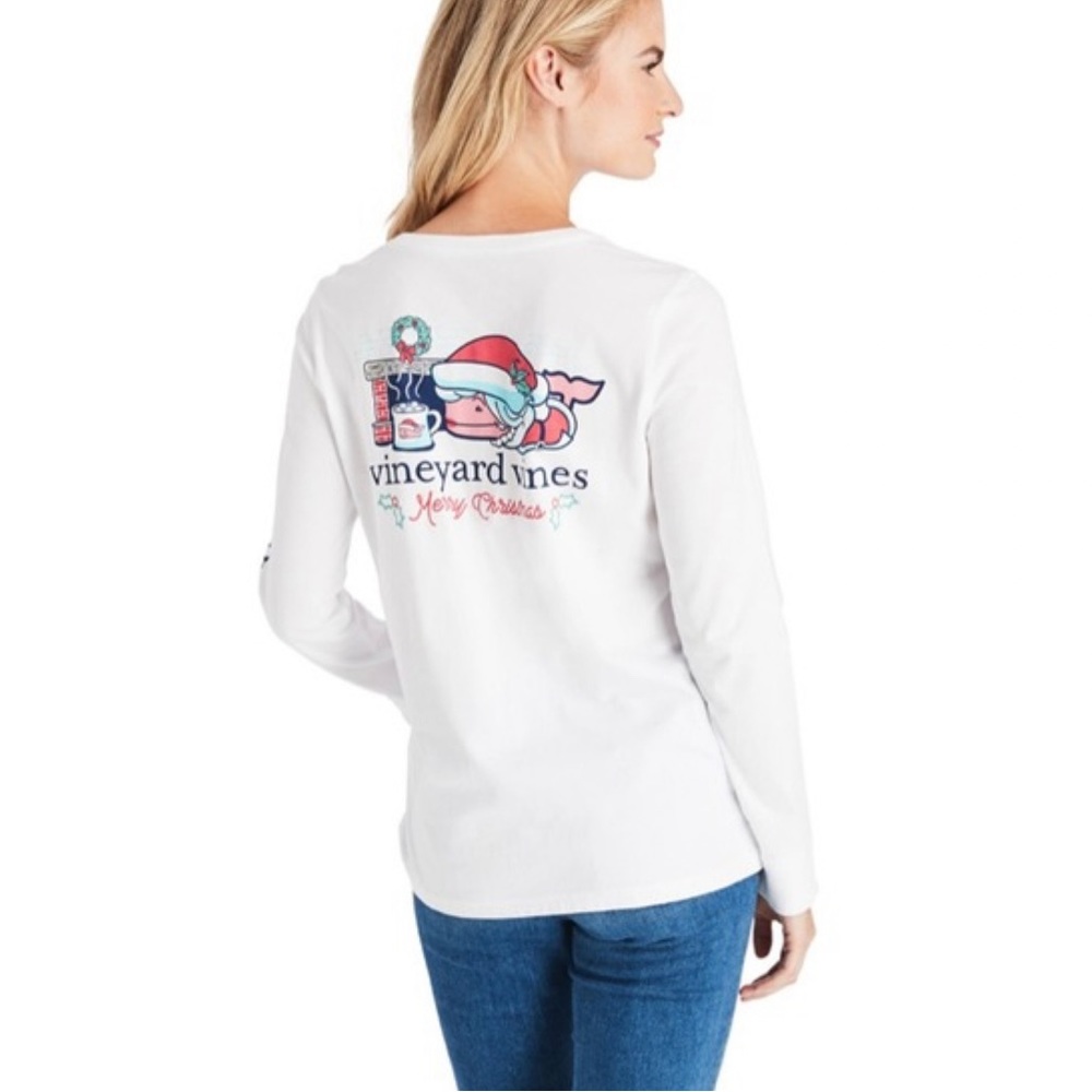 NWOT Vineyard Vines Christmas Ms Claus Long Sleeve Shirt